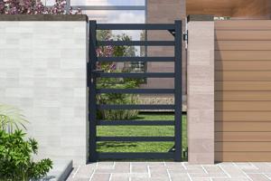 Puerta peatonal exterior​ 1m ANTELAO Alt.140cm aluminio gris 3