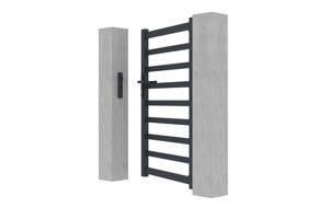 Puerta peatonal exterior​ 1m ANTELAO Alt.140cm aluminio gris 6
