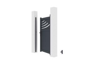 Sliding gate kit 4m HALTI H.140cm + side gate 1m HALTI H.140cm grey aluminium 19
