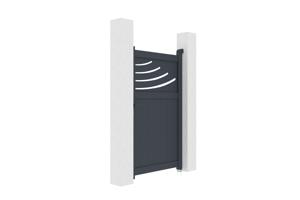 Sliding gate kit 4m HALTI H.140cm + side gate 1m HALTI H.140cm grey aluminium 17