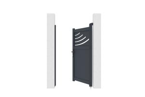 Sliding gate kit 4m HALTI H.140cm + side gate 1m HALTI H.140cm grey aluminium 20
