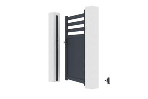 Gartentür aus aluminium 1m NEVIS H.160cm grau 3