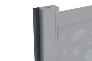 DOLOMITE SUNNY draaipoort met verstelbare breedte van 3 meter, 140 cm hoog, grijs aluminium 18