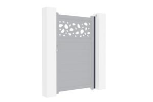 DOLOMITE SUNNY draaipoort met verstelbare breedte van 3 meter, 140 cm hoog, grijs aluminium 19
