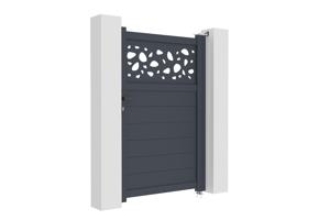 DOLOMITE SUNNY draaipoort met verstelbare breedte van 3 meter, 140 cm hoog, grijs aluminium 20
