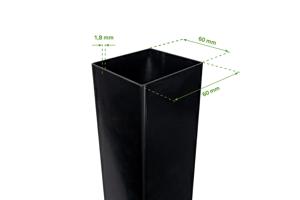 Lot de 2 poteaux en acier DARIO 06x230cm noir 2