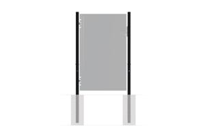 Lot de 2 poteaux en acier DARIO 06x230cm noir 3