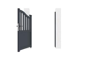 Gartentür aus aluminium 1m MEIJE H.140cm grau 10