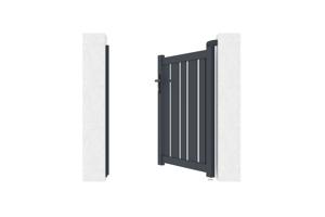 Portillon 1m VEYMONT H.120cm gris + 2 poteaux EIFEL H.166cm gris 5
