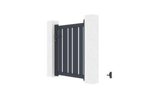 Portillon 1m VEYMONT H.120cm gris + 2 poteaux EIFEL H.166cm gris 4
