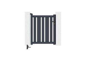 Portillon 1m VEYMONT H.120cm gris + 2 poteaux EIFEL H.166cm gris 7