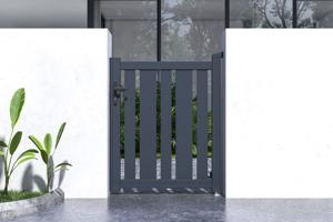 Portillon 1m VEYMONT H.120cm gris + 2 poteaux EIFEL H.166cm gris 2
