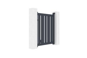 Portillon 1m VEYMONT H.120cm gris + 2 poteaux EIFEL H.166cm gris 3
