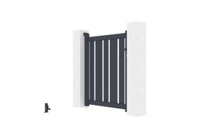Portillon 1m VEYMONT H.120cm gris + 2 poteaux EIFEL H.166cm gris 9