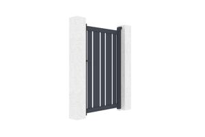 Sliding gate kit 4m VEYMONT H.160cm + side gate 1m VEYMONT H.1,6m grey 15