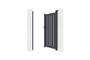 Sliding gate kit 4m VEYMONT H.160cm + side gate 1m VEYMONT H.1,6m grey 17