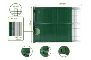 Kit de lamelles occultantes PVC rigide CINTO L.4m x H.190cm vert 9