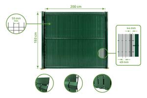 Jäykät PVC-pimennysritilät CINTO P. 2m x K. 190cm vihreä 9