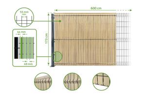 PVC fence slats for rigid panels 6m CINTO H.170cm beige 8