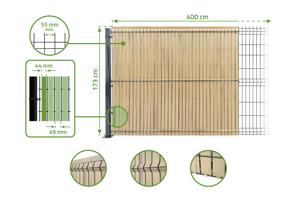 PVC fence slats for rigid panels 4m CINTO H.170cm beige 8