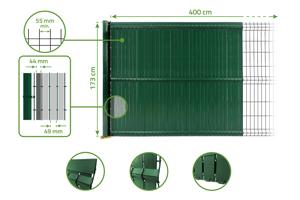 PVC fence slats for rigid panels 4m CINTO H.170cm green 9