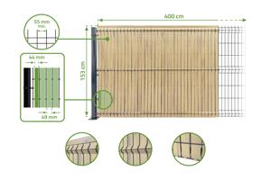 CINTO verduisteringslamellenset van stijf PVC L.4m x H.150cm beige 8