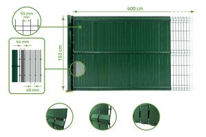 Kit de lamelles occultantes PVC rigide CINTO L.4m x H.150cm vert 9