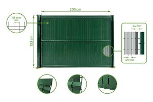 Kit de lamelles occultantes PVC rigide CINTO L.2m x H.150cm vert 9