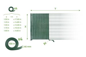Kit de lamelles occultantes PVC souple BALDO 400m x 4,6cm vert 11