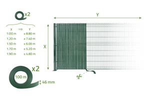 Chain link fence privacy slats 200m BALDO W.46mm green 11