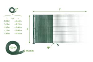 Chain link fence privacy slats 100m BALDO W.46mm green 11