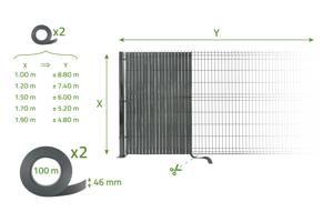Kit de lamelles occultantes PVC souple BALDO 200m x 4,6cm gris 11