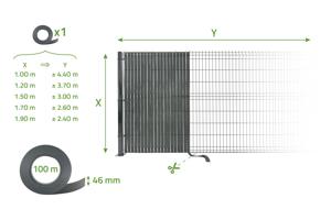 Κιτ τάβλων απορρήτου BALDO 100μ x 4,6cm από γκρι μαλακό PVC 11