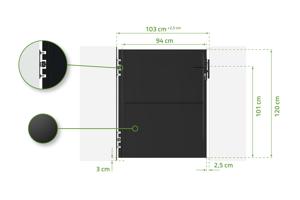 Portillon acier 1m NALI H.120cm noir mat 7