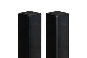 Juego de 2 postes de hierro DARIO, 6x6cm, H.170cm, negro mate. main image