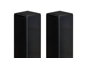 Juego de 2 postes de hierro DARIO, 8x8cm, H.170cm, negro mate. main image