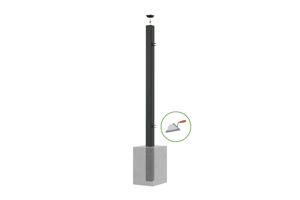 Set of 2 DARIO iron posts, 8x8cm, H.190cm, matte black 4