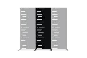 Set of 3 decorative panels ARLBERG black H.160cm patterns on the left 9