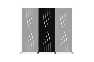 Set of 2 decorative panels VELETA black H.160cm full pattern 9