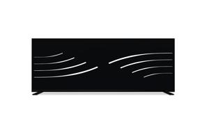 Set of 2 decorative panels VELETA black H.160cm full pattern 7