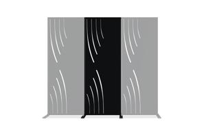 Set of 2 decorative panels VELETA black H.160cm patterns on the left 9