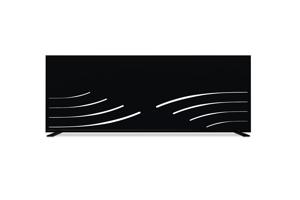 Set of 2 decorative panels VELETA black H.160cm patterns on the left 7