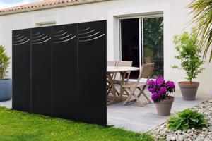 Svart VELETA dekorativ panel H.160cm mönster på ovansidan 3