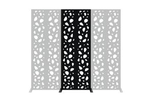 Set of 2 decorative panels SUNNY black H.160cm patterns on the sides 9