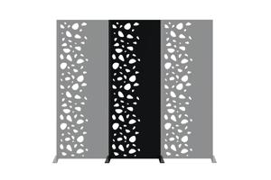 Set of 2 decorative panels SUNNY black H.160cm patterns on the left 9