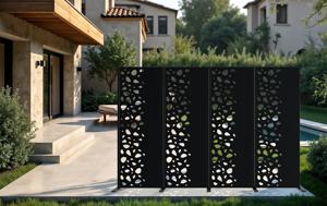 Set of 2 decorative panels SUNNY black H.160cm patterns on the left 3