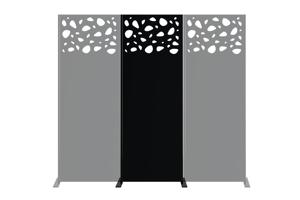 Set of 3 decorative panels SUNNY black H.160cm patterns on the top 9