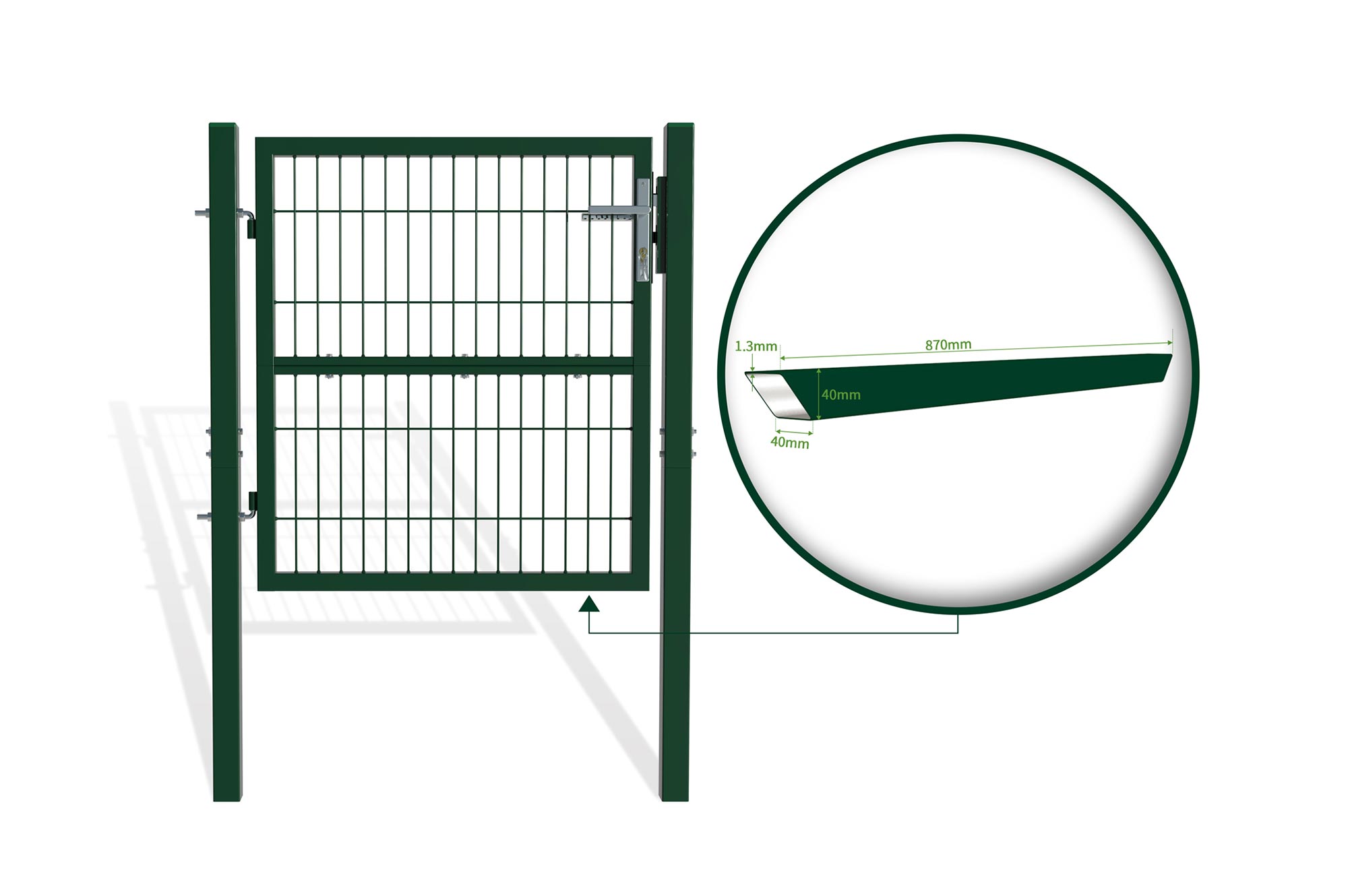 Cancello in rete 1m Verde RAZO H.100cm 9