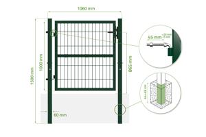 Portillon grillagé 1m vert RAZO H.100cm 3