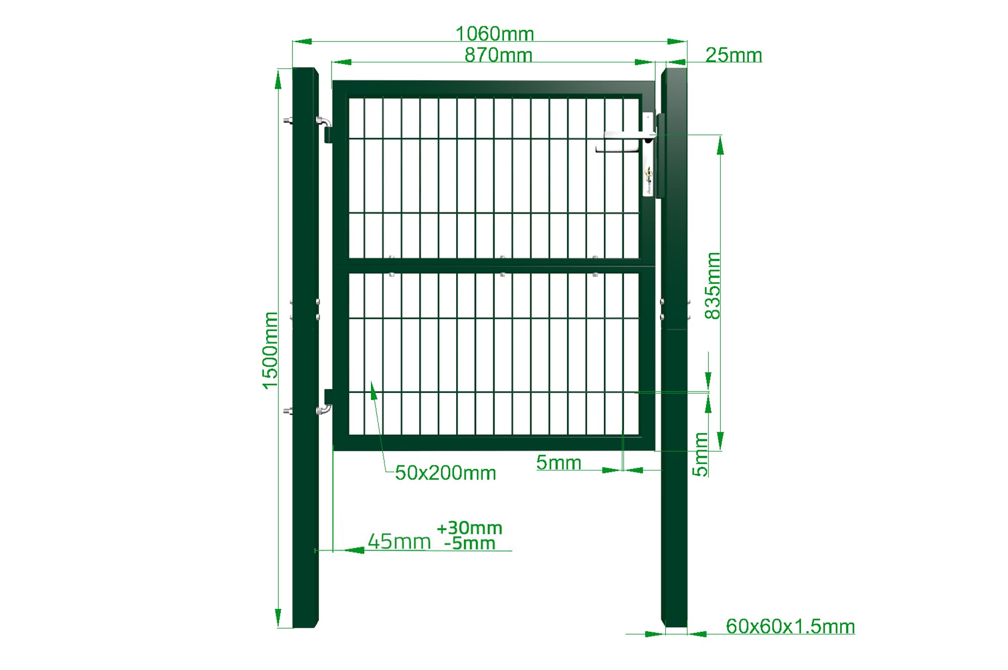 Cancello in rete 1m Verde RAZO H.100cm 5